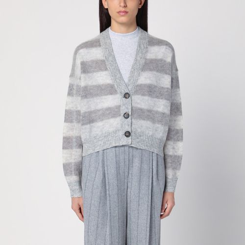 Cardigan a righe in misto lana - Brunello Cucinelli - Modalova