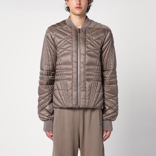 Piumino trapuntato color tortora - Moncler + Rick Owens - Modalova