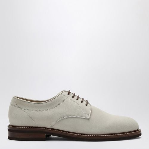 Oatmeal coloured suede Derby - Brunello Cucinelli - Modalova