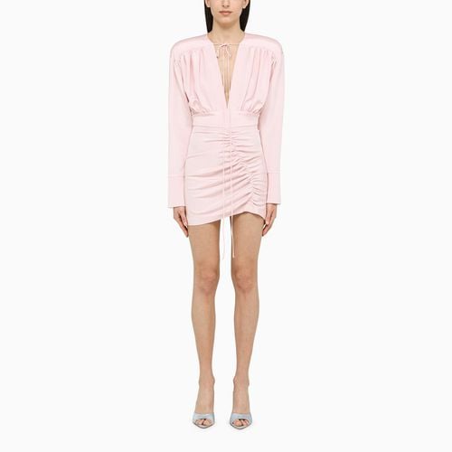 Pink draped silk dress - THE MANNEI - Modalova