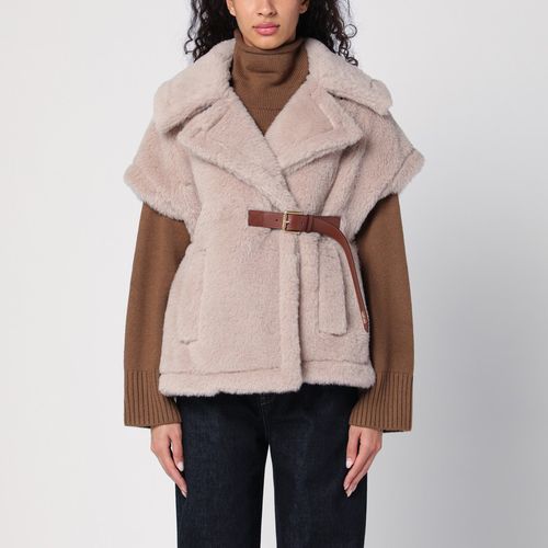 Short Teddy coat in alpaca and sand-coloured wool - Max Mara - Modalova