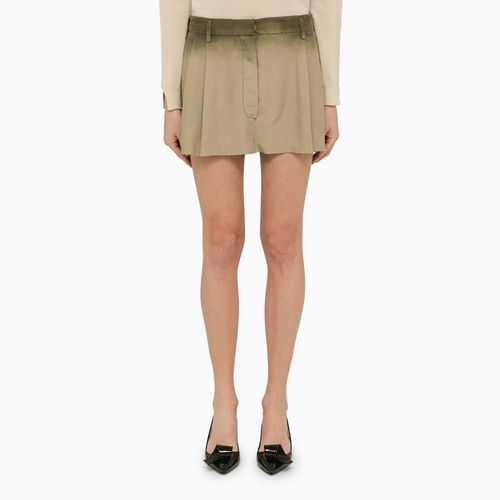 Rope-coloured silk shorts with logo - Prada - Modalova