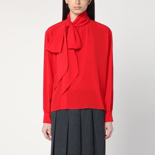 Blusa rossa in seta con sciarpa - Prada - Modalova