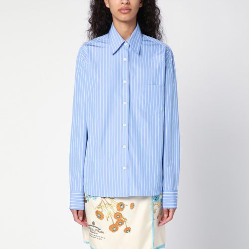 Camicia azzurra a righe in popeline - Prada - Modalova