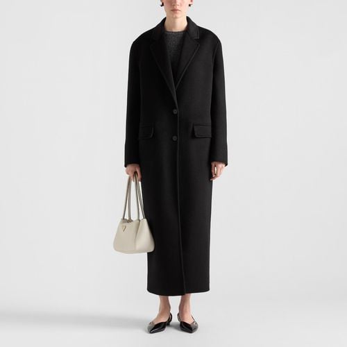 Cappotto monopetto in cashgora nero - Prada - Modalova