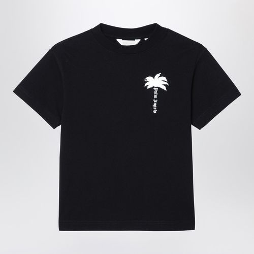 T-shirt nera in cotone con logo - Palm Angels - Modalova