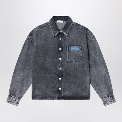 Black washed denim shirt - Palm Angels - Modalova