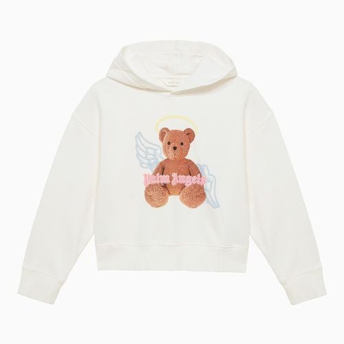 Weißer Hoodie aus Baumwolle mit Druck - Palm Angels - Modalova