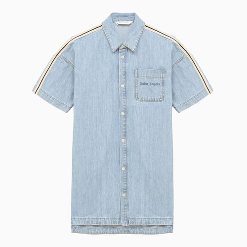 Abito azzurro in denim con logo - Palm Angels - Modalova