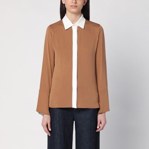 Kamelfarbene Bluse aus Seide mit Farbblockmuster - Max Mara - Modalova