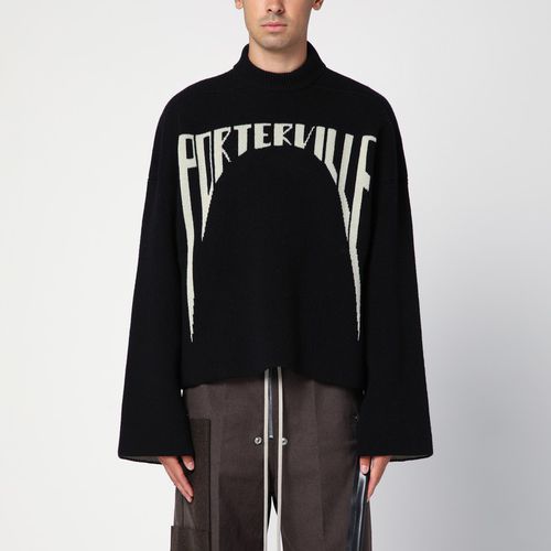 Schwarzer Pullover aus Wolle mit Logo - Rick Owens - Modalova