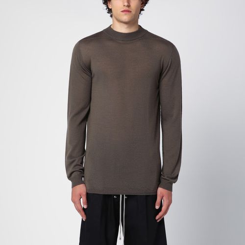 Maglia girocollo grigio polvere in cotone - Rick Owens - Modalova