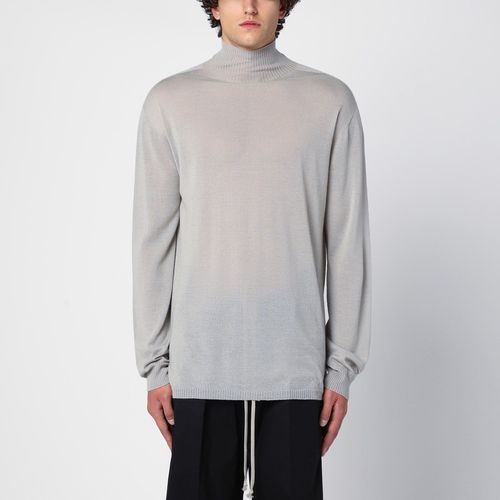 Perlgrauer Rollkragenpullover aus Wolle - Rick Owens - Modalova