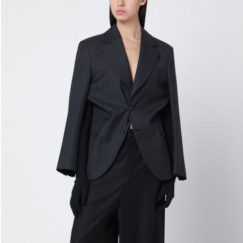 Giacca in misto lana nera con guanti - MM6 Maison Margiela - Modalova