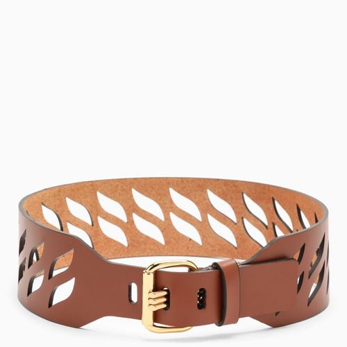 Brown perforated leather belt - ETRO - Modalova