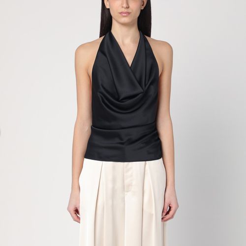 Black top with draped neckline - THE ANDAMANE - Modalova