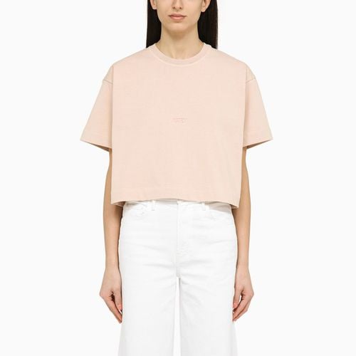 Pfingstrosefarbenes Cropped T-Shirt aus Baumwolle - AUTRY - Modalova