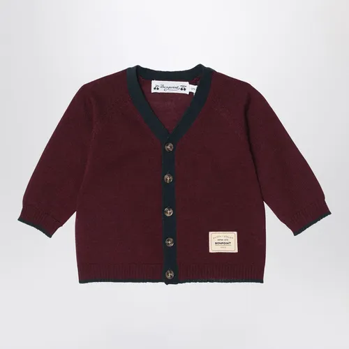 Burgundy wool cardigan - Bonpoint - Modalova