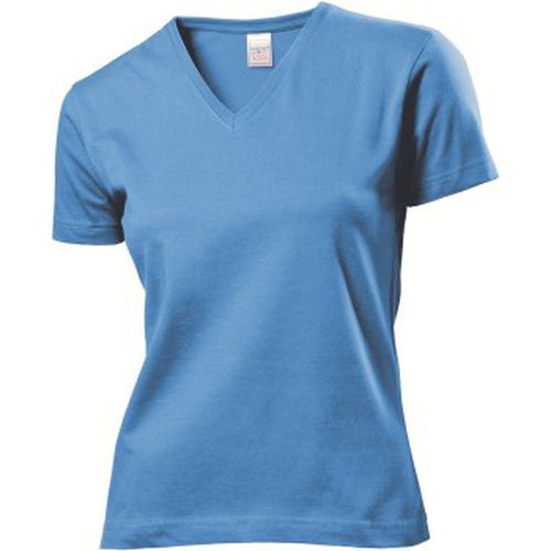 Classic V-Neck Women T-shirt Hellblau Baumwolle Small Damen - Stedman - Modalova