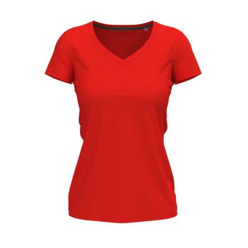 Claire V-neck Rot ringgesponnene Baumwolle Small Damen - Stedman - Modalova