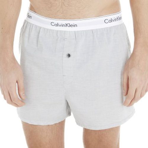 P Modern Cotton Woven Slim Fit Boxer Schwarz/Grau gewebte Baumwolle Small Herren - Calvin Klein - Modalova