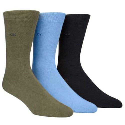 Calvin Klein 3P Eric Cotton Flat Knit Socks Blau/Grün Gr 40/46 Herren - Calvin Klein Legwear - Modalova
