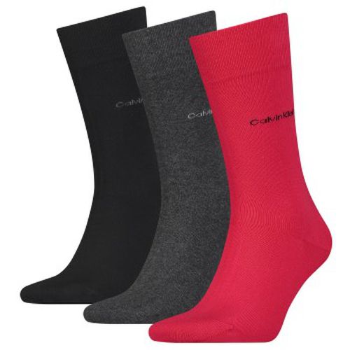 Calvin Klein 3P Eric Cotton Flat Knit Socks Rot Gr 40/46 Herren - Calvin Klein Legwear - Modalova