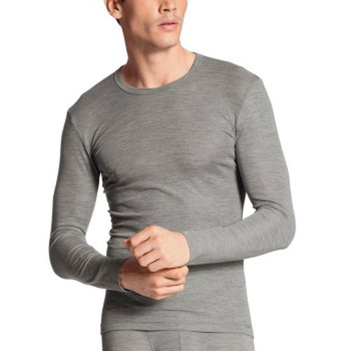 Wool and Silk Shirt Long Sleeve Grau Small Herren - Calida - Modalova