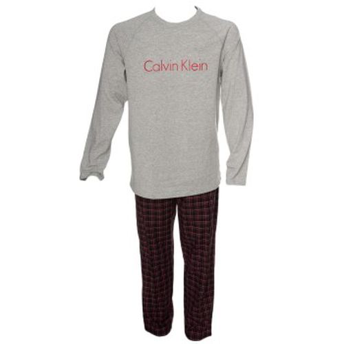 Holiday PJ Woven LS Pant Set Grau/Rot Baumwolle Medium Herren - Calvin Klein - Modalova