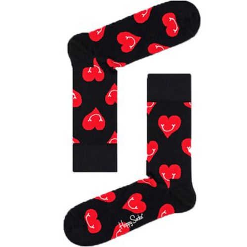 Smiley Heart Sock Schwarz gemustert Baumwolle Gr 41/46 - Happy socks - Modalova