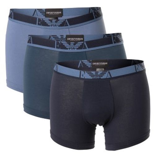 P Monogram Cotton Boxers Blau Baumwolle Small Herren - Emporio Armani - Modalova