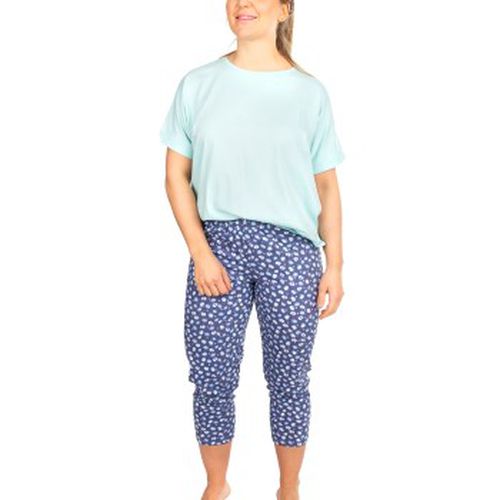 Feline Pyjamas Blau/Grün Baumwolle Large Damen - Missya - Modalova