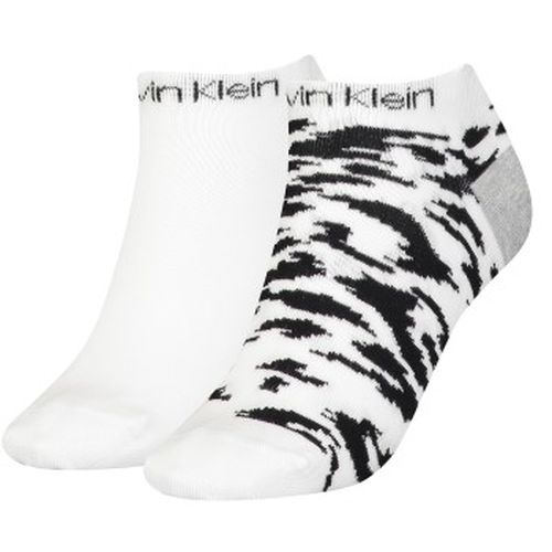 Calvin Klein 2P Libby Leopard Liner Sock Weiß One Size Damen - Calvin Klein Legwear - Modalova