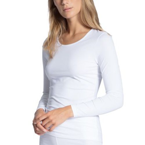 Natural Comfort Top Long Sleeve Weiß Baumwolle Small Damen - Calida - Modalova