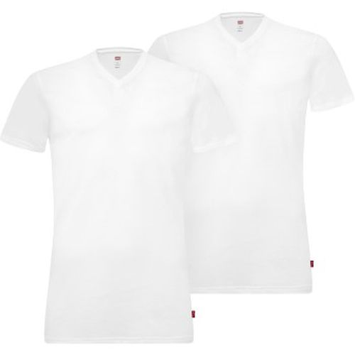 P Base V-Neck T-shirt Weiß Baumwolle Small Herren - Levis - Modalova