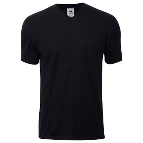 Single Jersey V-neck T-Shirt Schwarz Baumwolle Medium Herren - Dovre - Modalova