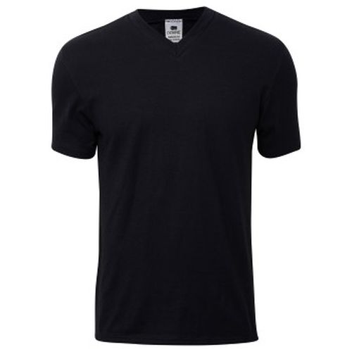 Single Jersey V-neck T-Shirt Schwarz Baumwolle Small Herren - Dovre - Modalova