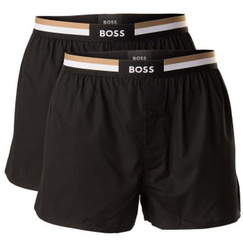 P Woven Boxer Shorts With Fly Schwarz/Weiß Baumwolle X-Large Herren - BOSS - Modalova