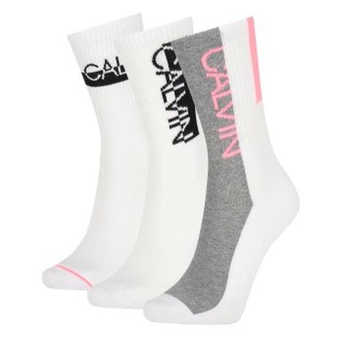 Calvin Klein 3P Nina Crew Sock Weiß Strl 37/41 Damen - Calvin Klein Legwear - Modalova