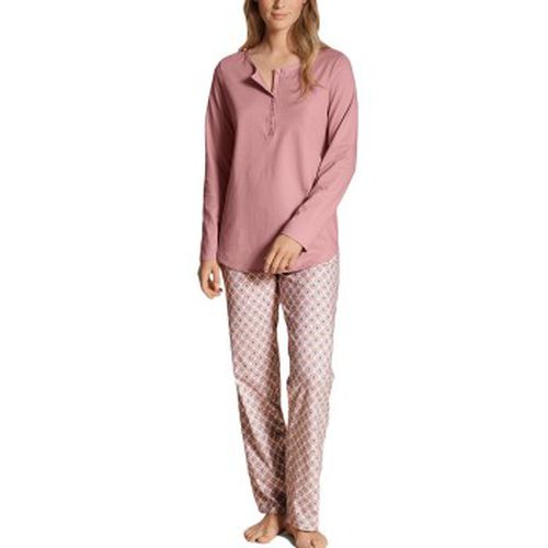 Lovely Nights Pyjama Button Tab Rosa Muster Baumwolle Small Damen - Calida - Modalova