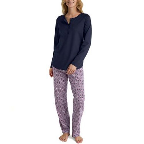 Lovely Nights Pyjama Button Tab Marine/Rot Baumwolle Small Damen - Calida - Modalova