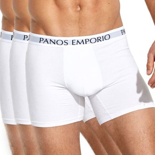 P Base Bamboo Cotton Boxer Weiß Large Herren - Panos Emporio - Modalova