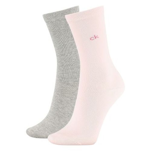 Calvin Klein 2P Annika Flat Knit Sock Rosa/Grau Strl 37/41 Damen - Calvin Klein Legwear - Modalova