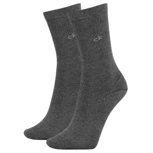Calvin Klein 2P Annika Flat Knit Sock Dunkelgrau Strl 37/41 Damen - Calvin Klein Legwear - Modalova