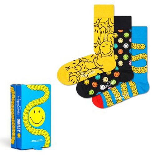P Smiley Gift Box Blau/Gelb Baumwolle Gr 36/40 - Happy socks - Modalova