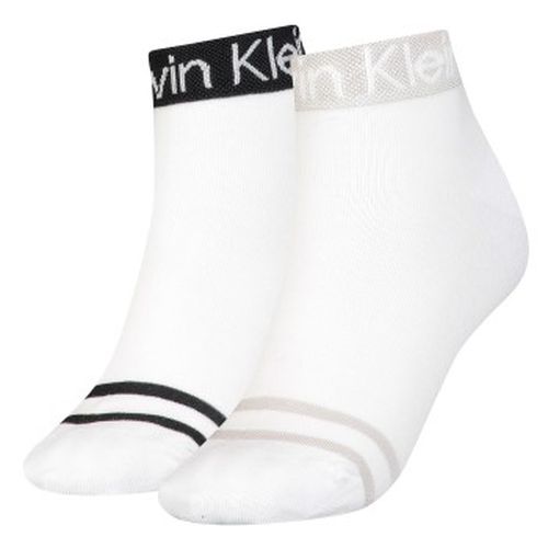 Calvin Klein 2P Logo Welt Quarter Socks Weiß One Size Damen - Calvin Klein Legwear - Modalova