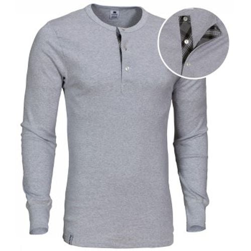 Organic Cotton Grand Dad Rib Shirt Grau Ökologische Baumwolle Large Herren - Dovre - Modalova