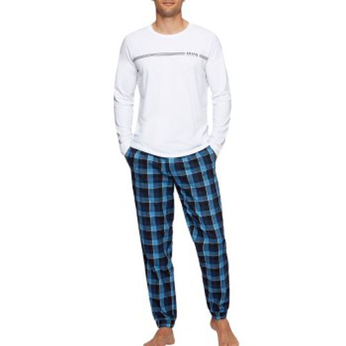 Dynamic Long Pyjama Weiß/Blau Baumwolle X-Large Herren - BOSS - Modalova