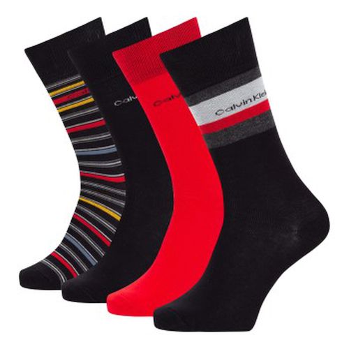 Calvin Klein 4P David Crew Socks Gift Box Schwarz/Rot One Size Herren - Calvin Klein Legwear - Modalova