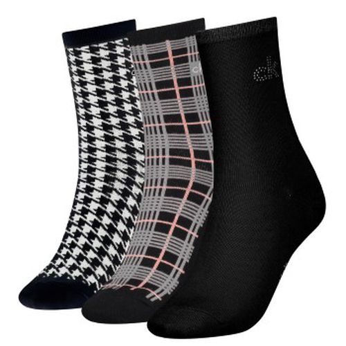 Calvin Klein 3P Demi Crew Sock Gift Box Schwarz One Size Damen - Calvin Klein Legwear - Modalova